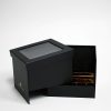 W9768--2WEB Black Square Double Layer Flower Box With Window