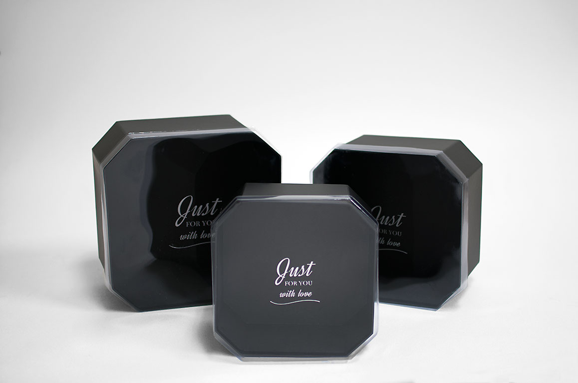 Black Hexagon Square Flower Boxes