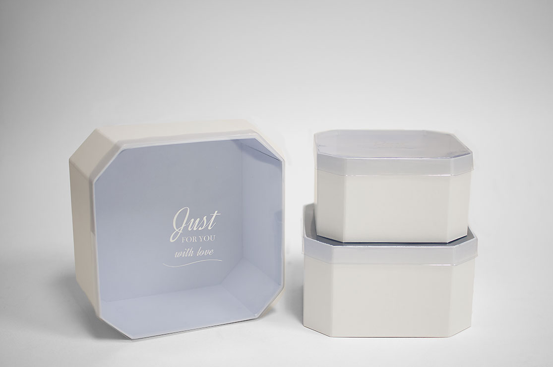 White Set of 3 Square Flower boxes with Window