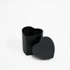 W7318Black Mini Heart Shape Flower Box Black