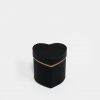 W7318Black Mini Heart Shape Flower Box Black