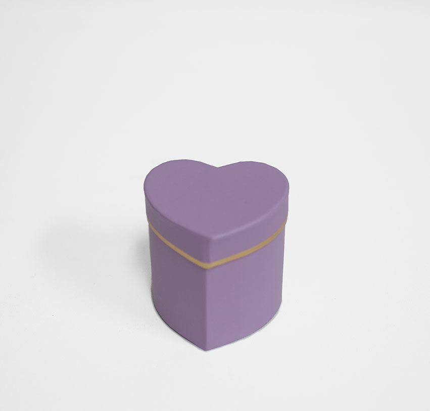 w7318ppl mini heart shape flower box purple