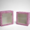 Pink Velvet Set of 2 Square Flower Boxes