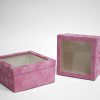 Pink Velvet Set of 2 Square Flower Boxes