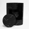 w7365 Black Marble Round 3 Tiers Triple Layer Flower Box