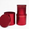 Red Round Flower Boxes set of 3 W7513 Red Round Flower Boxes set of 3 W7513