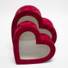 w7761-web Red Velvet Set of 2 Heart Shape Flower Boxes
