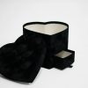 w7800 Black Velvet Heart Shaped Box with Drawer w7800 Black Velvet Heart Shaped Box with Drawer