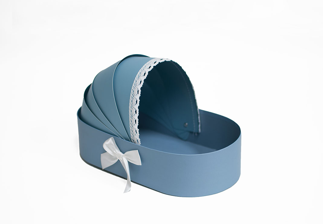 Blue Baby Bassinet Flower Box