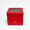 W9771 Red Square Double Layer Flower Box With Window