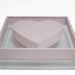 X Large Pink Transparent Hard Plastic Square Flower Box With Heart Shape In The Middle