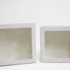 w7336 White Velvet Square Flower Box with Window Set of 2
