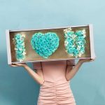 H-111 Silver Acrylic I Love You Flower Box Comes With Liners and Foams