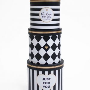 W6609 The Best for You Everyday Striped Round Flower Box Set of 3
