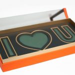 Orange Acrylic I Love You Flower Box Comes With Liners and Foams