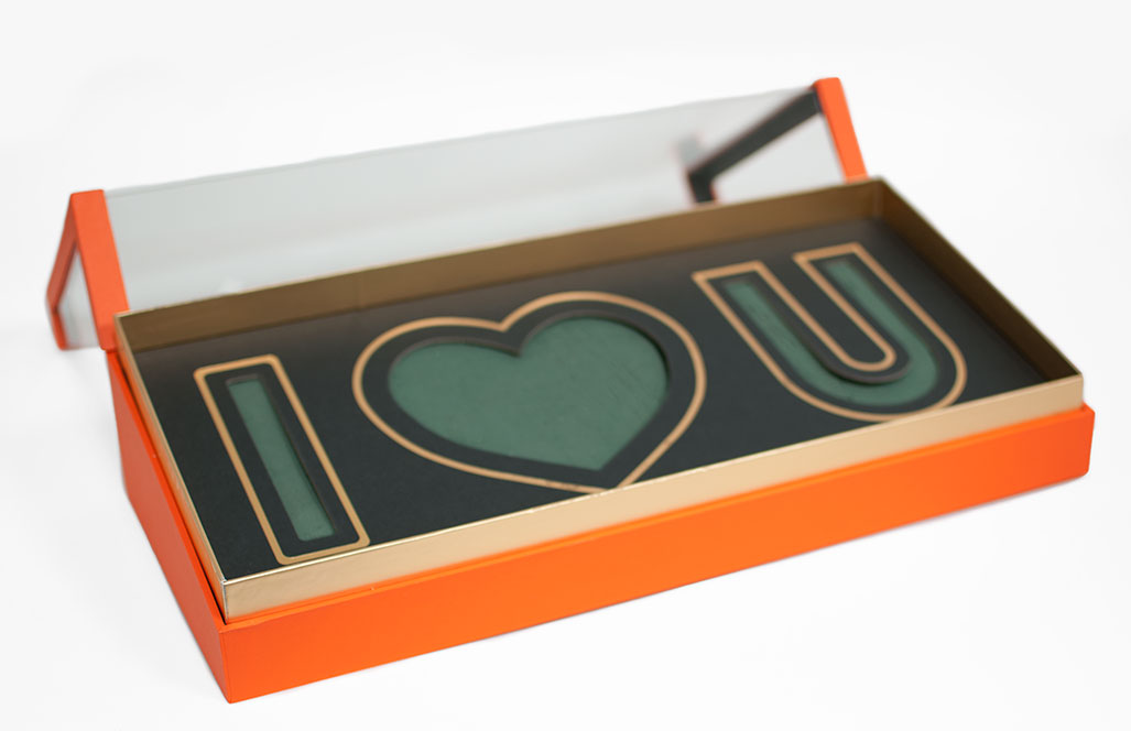 Orange Acrylic I Love You Flower Box Comes With Liners and Foams Orange Acrylic I Love You Flower Box Comes With Liners and Foams