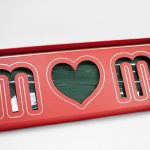 Red Rectangular Love Mom Flower Box With Liners and Foams