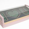 Pink Acrylic I Love You Flower Box Comes With Liners and Foams