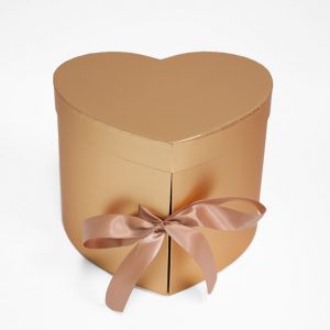 W7491 Gold Heart Shape Flower Box (Two-Layers)