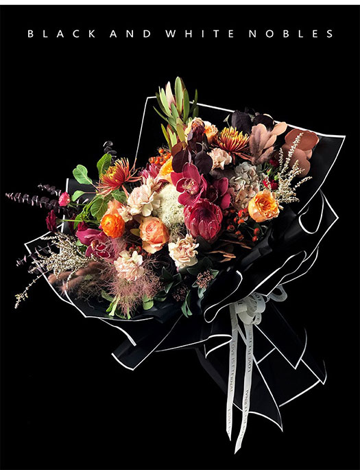 Black And White Plastic Flower Wraps