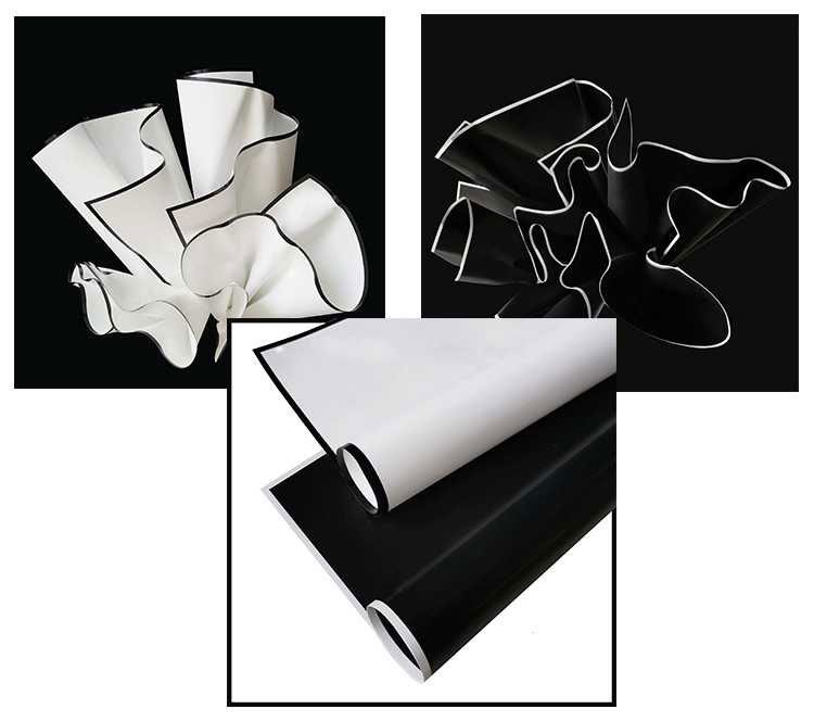 Black And White Plastic Flower Wraps