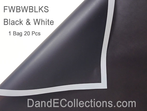 Black And White Plastic Flower Wraps