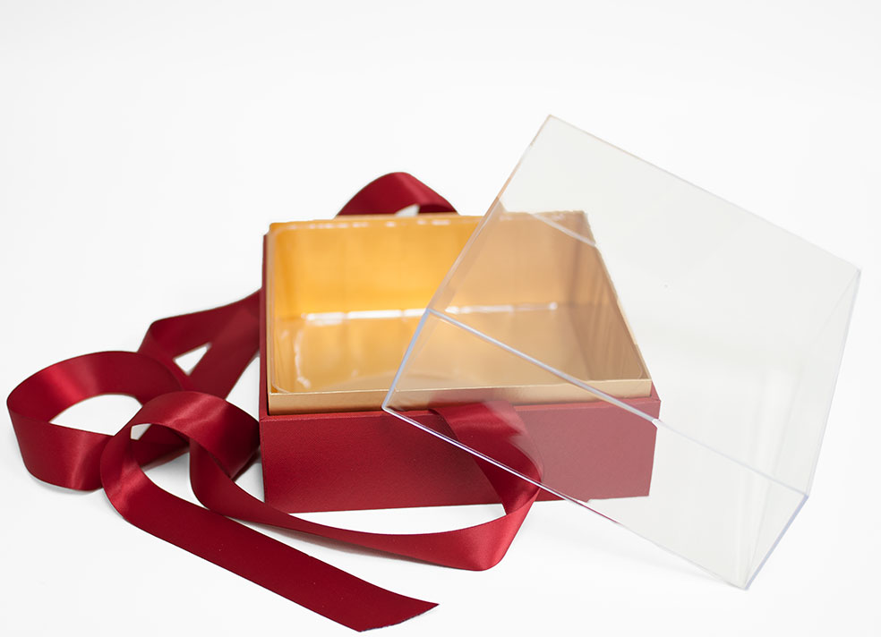 1132A Red Acrylic Square Flower Box