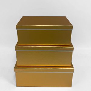 Gold Rectangular Box set of 3 W7507
