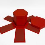 W7437 Red Hexagon Surprise Box  Set of 3