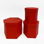 W7437 Red Hexagon Surprise Box  Set of 3