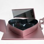 Rose Gold Jumbo XL Premium Clear Square Flower Box with Heart in the Middle