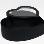 1128A Black Jumbo XL Premium Luxury Heart Shaped Flower Box Set of 3