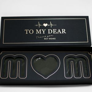 NEW Black Rectangular Love Mom Flower Box With Liners and Foams