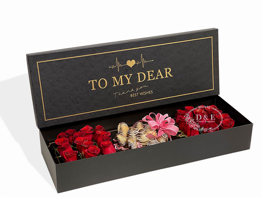 NEW Black Rectangular Love Mom Flower Box With Liners and Foams - Image 8