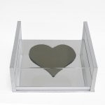 1141A White Magic Mirror Love Box with Heart Shape in the Middle, comes with liner and foam