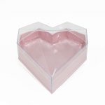 1126APink Clear Lid Pink Diamond Heart Flower Box