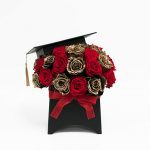 W5269 Black Graduation Cap Flower Box
