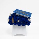 W5270 White Graduation Cap Flower Box