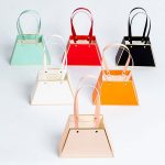 Flower Trapezoid Gift Bags with Gold Trim (Pack of 4 )