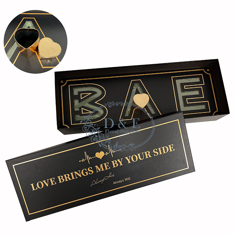 Exclusive Black Rectangular BAE Flower Box With Liners and Foams