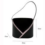 Leather Flower Basket with Handle and Liner