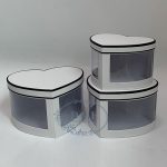 4 Color Options – Heart Shape Flower Boxes with Window Set of 3