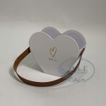 4 Color Options – Heart Shape Small Flower Basket With Faux Leather Handle
