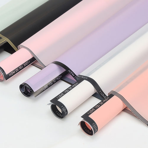 Waterproof Plastic “I LOVE YOU SO MUCH” Flower Wrapping Papers (20 pcs Per Bag)