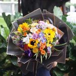 Waterproof Plastic Jelly Flower Wrapping Papers with Rose Gold Border (20 pcs Per Bag)