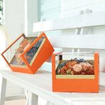 Plastic Square Transparent Flower Box with Round Container and Liner