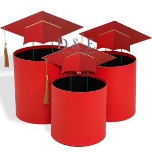 set-of-3-red-graduation-round-flower-box-with-cap